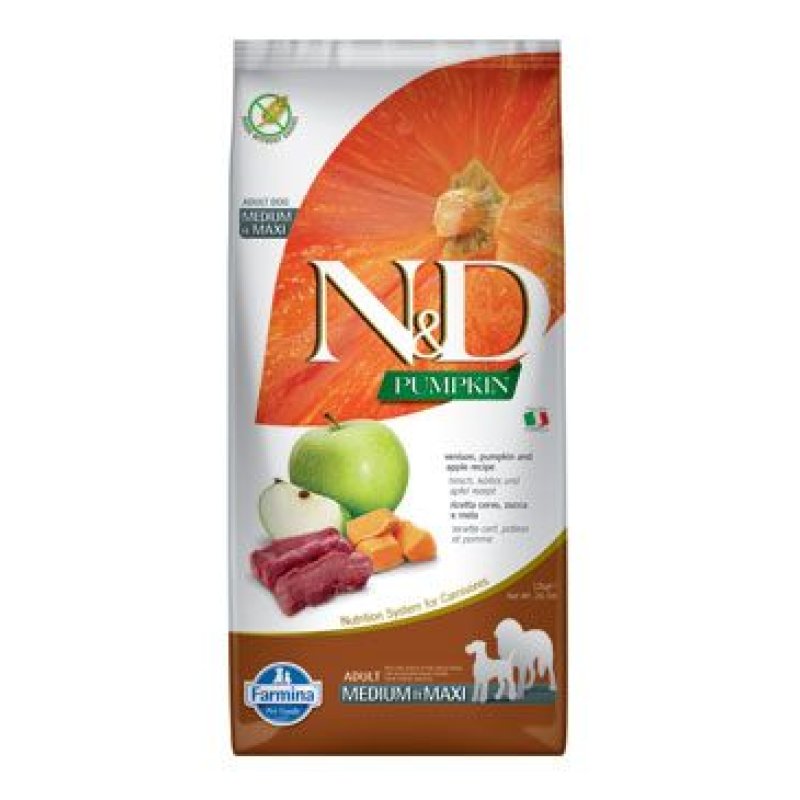 N&D Pumpkin DOG Adult M/L Venison & Apple 12 kg