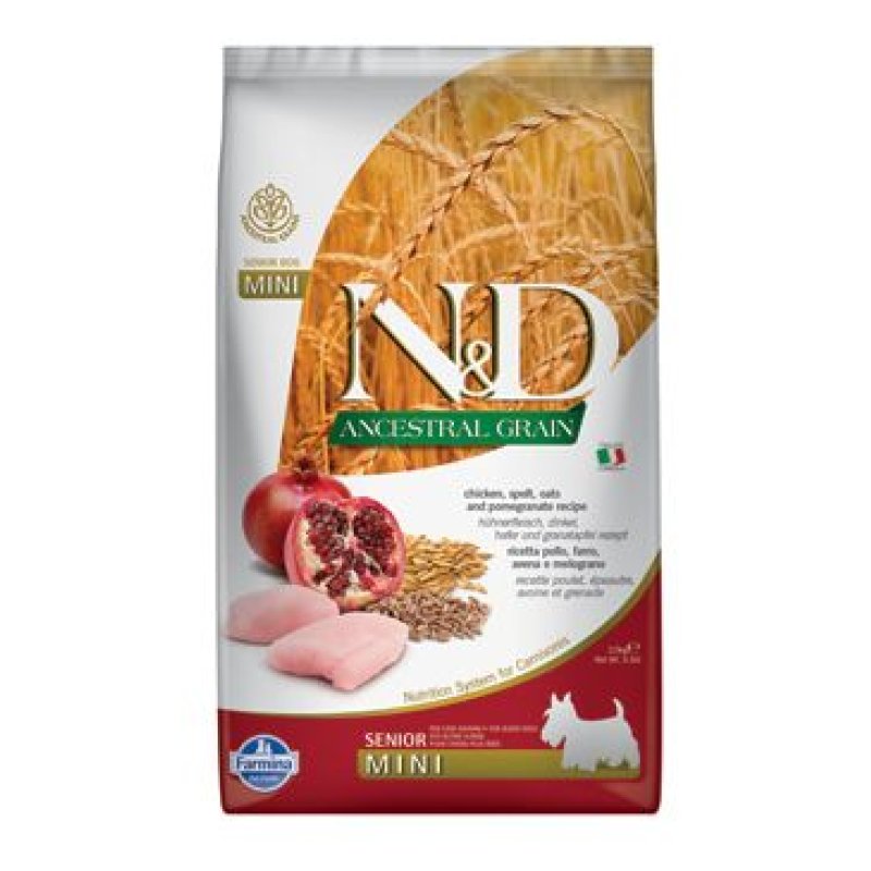 N&D LG DOG Senior Mini Chicken & Pomegranate 2,5 kg