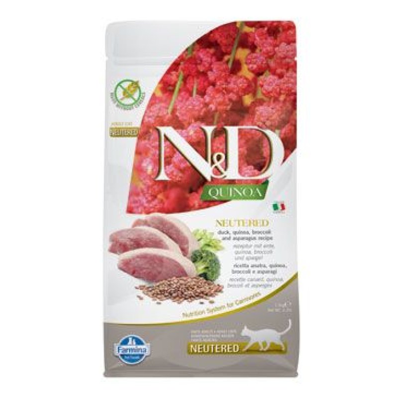 N&D Quinoa CAT Neutered Duck & Broccoli & Asparagus 1,5 kg