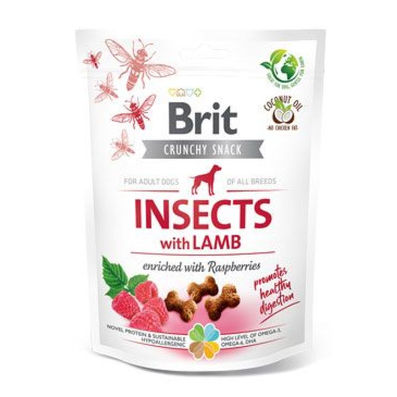 Brit Care Dog Crunchy Crack. Insec. Lamb Raspber 200 g