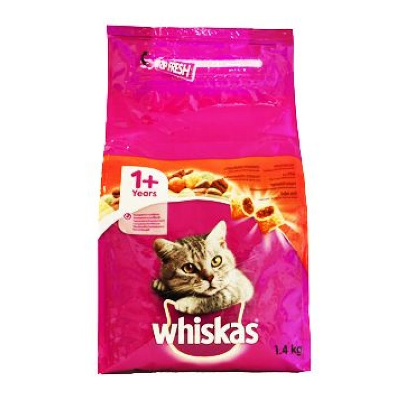 Whiskas Dry s hovězím masem 1,4 kg