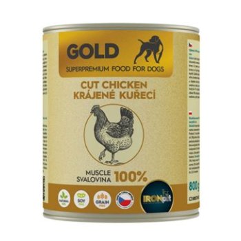 IRONpet Gold Dog Chicken cut muscle konzerva 800 g