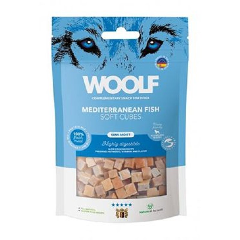 WOOLF pochoutka Soft Cubes Mediteranean Fish 100 g