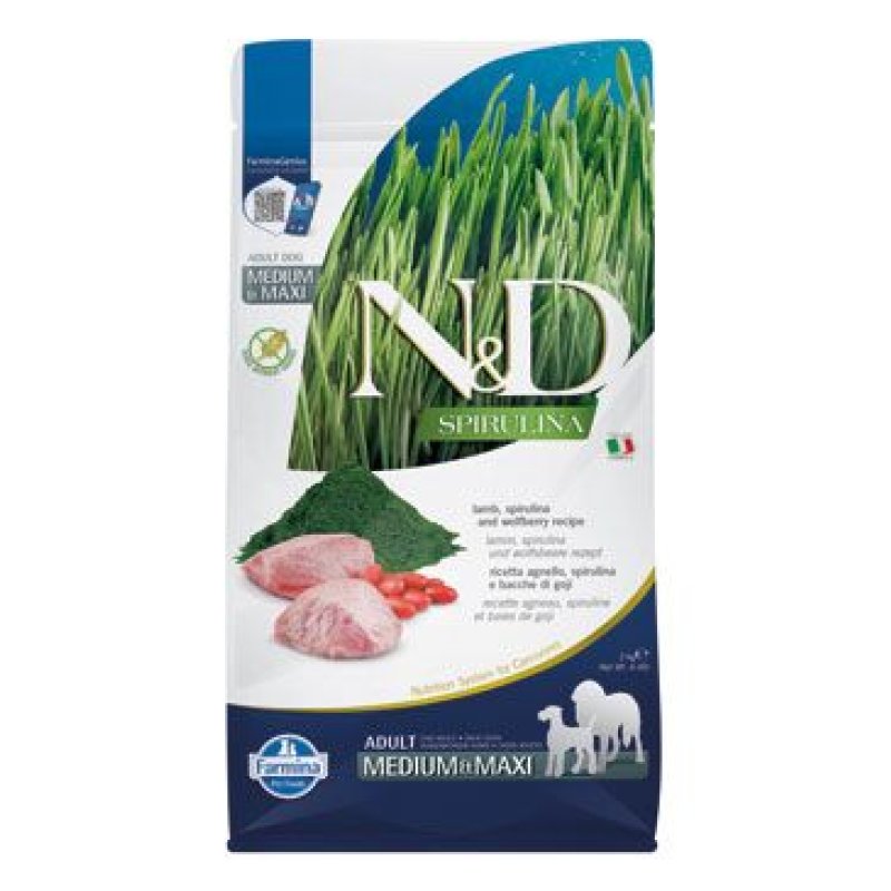 N&D SPIRULINA DOG Adult M/L Lamb & Wolfberry 2 kg