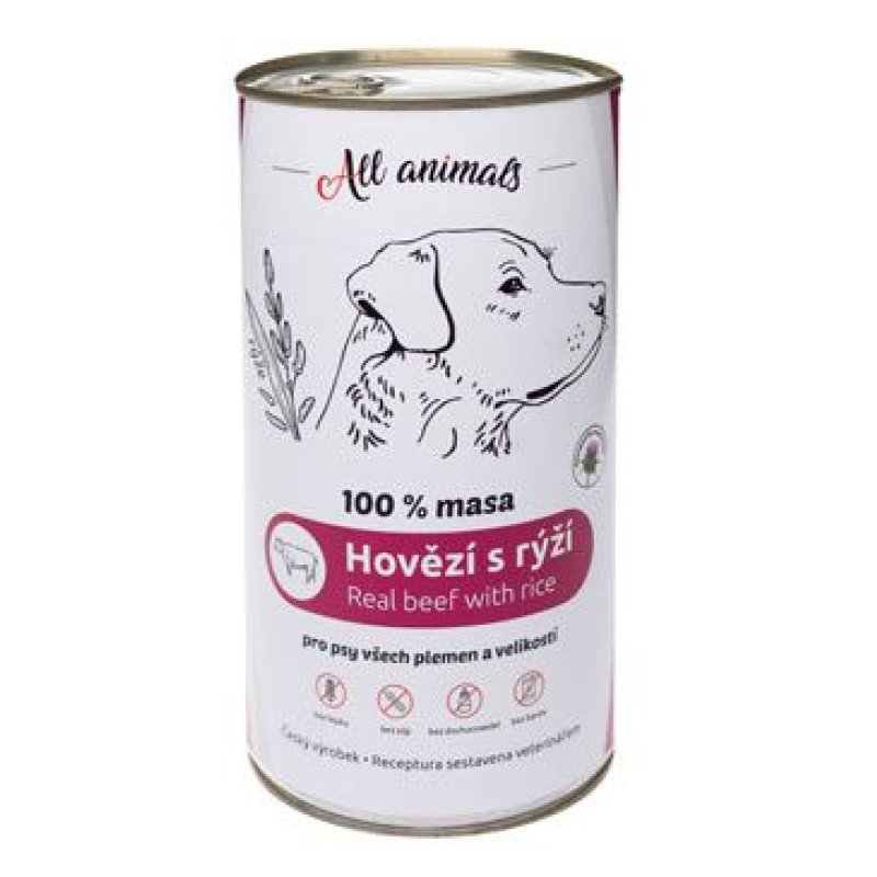 All Animals DOG hovězí mleté s rýží 1200 g