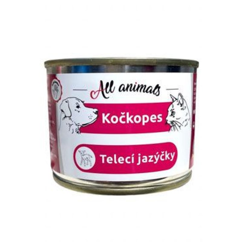 All Animals kočkopes Telecí jazýčky 200 g