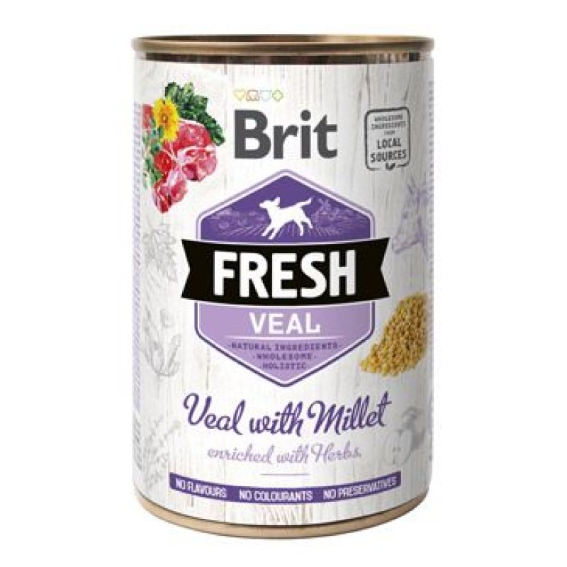 Brit Fresh Dog konz Veal with Millet 400 g