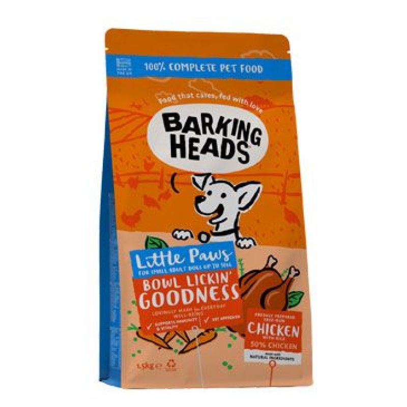 BARKING HEADS Little Paws Bowl Lickin Good Chicken 1,5 kg