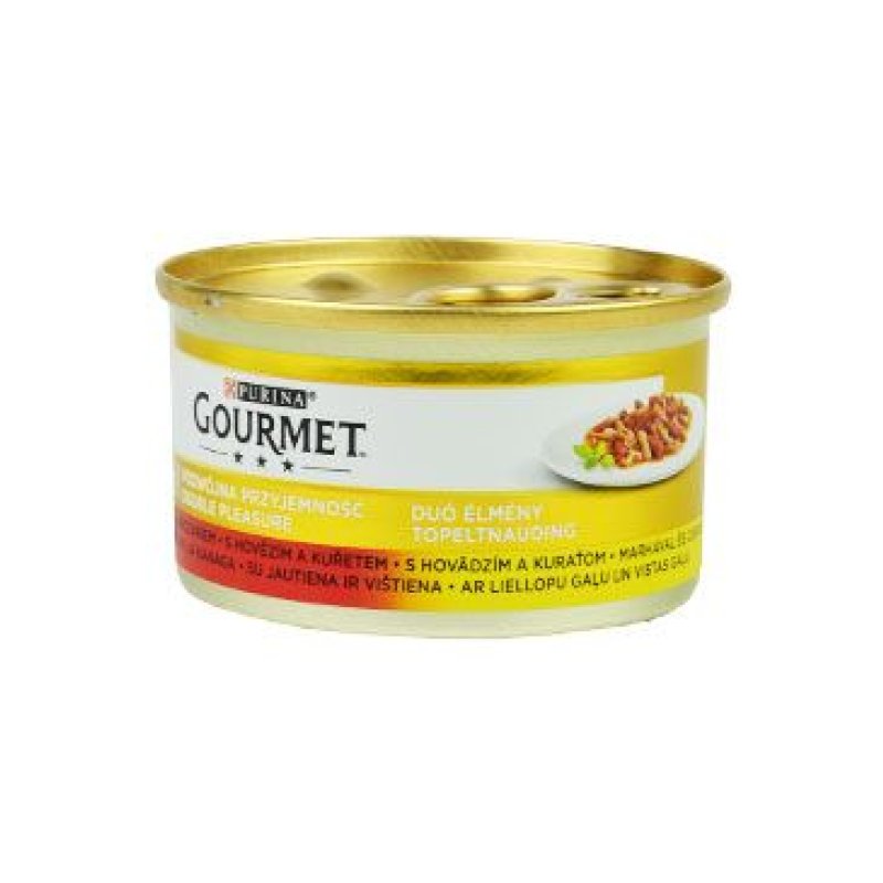 Gourmet Gold konz. kočka pašt. duš. hov. a kuře 85 g