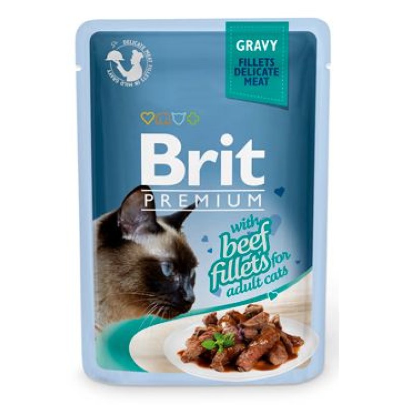 Brit Premium Cat D Fillets in Gravy With Beef 85 g