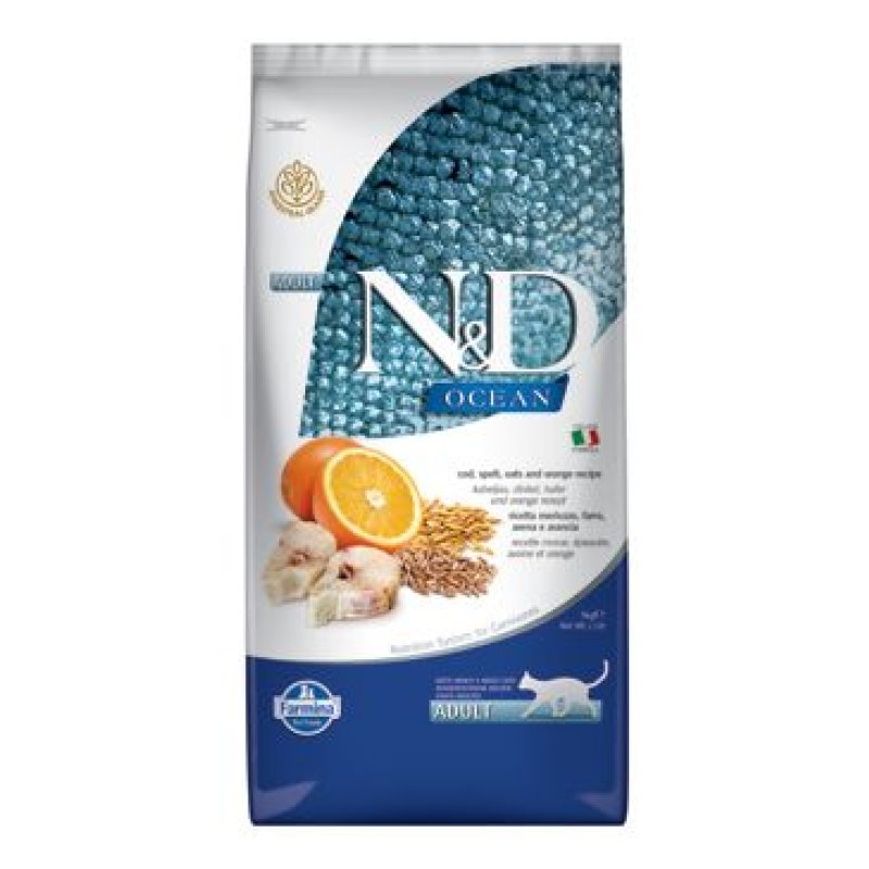 N&D OCEAN CAT LG Adult Codfish & Orange 10 kg