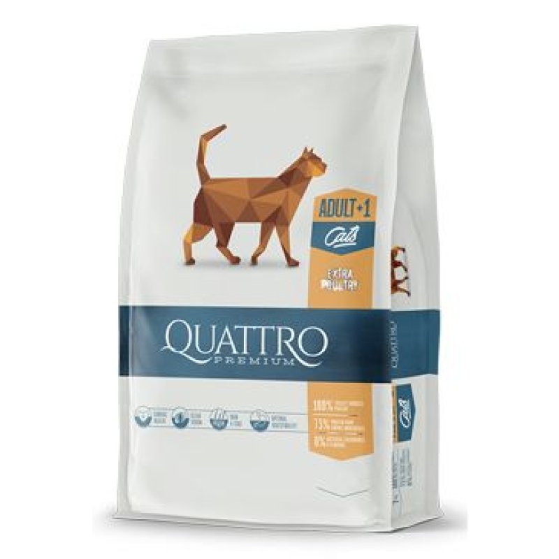 QUATTRO Cat Dry Premium all Breed Adult Drůbež 1,5 kg