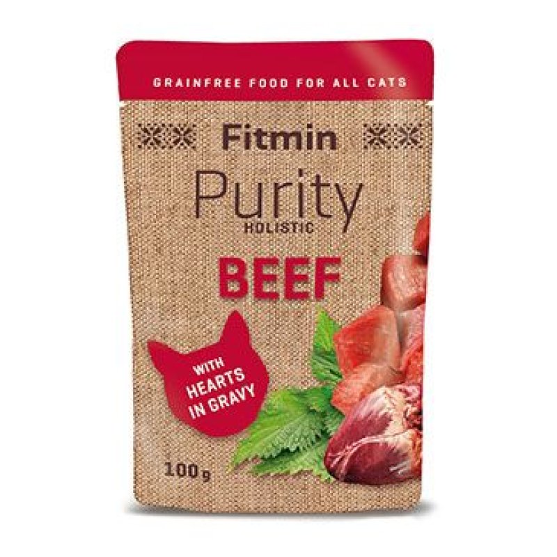 Fitmin cat Purity hovězí se srdíčky kapsa 100 g