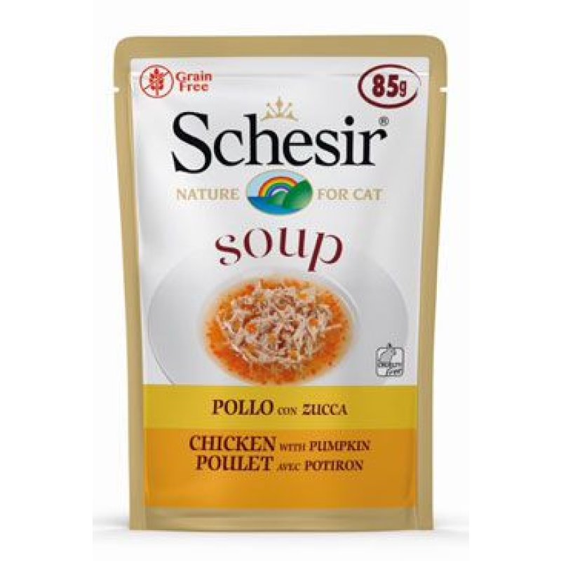 Schesir Cat kapsa Adult Soup kuře/dýně 85 g