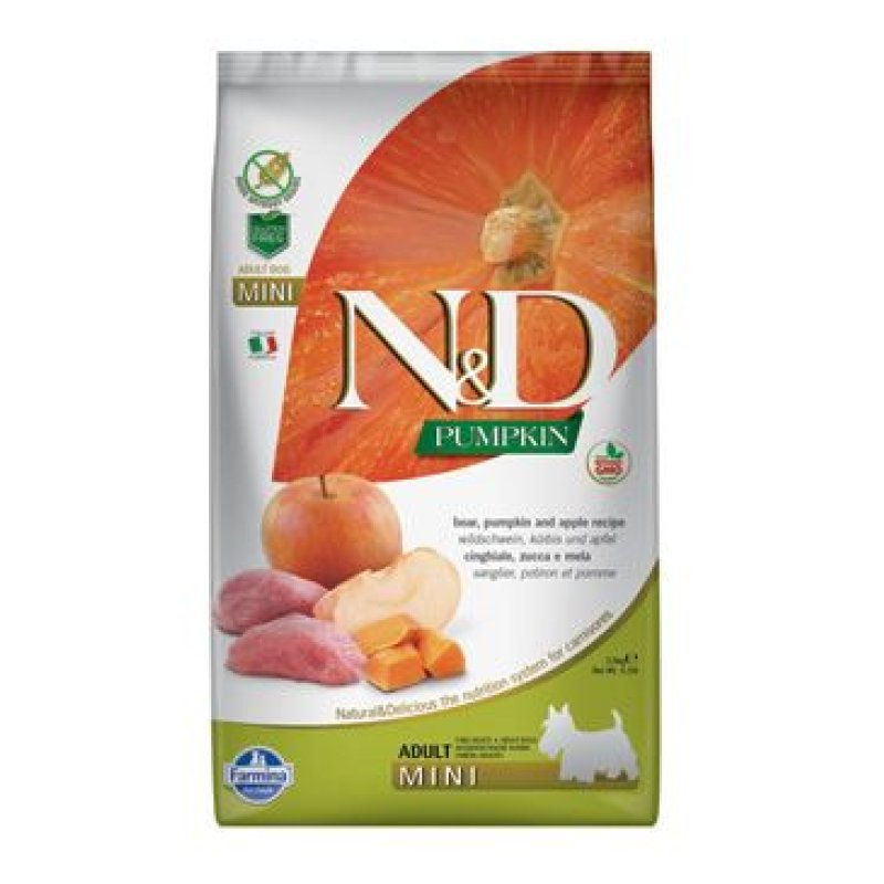 N&D Pumpkin DOG Adult Mini Boar & Apple 7 kg