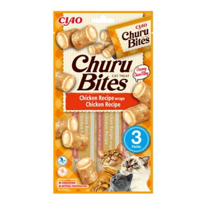 Churu Cat Bites Chicken wraps&Chicken Purée 3 x 10 g