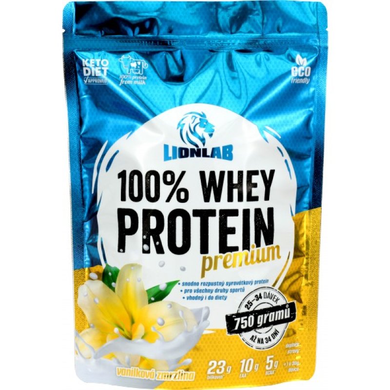 Lionlab 100 % Whey Protein KETODIETA 750 g, vanilková zmrzlina