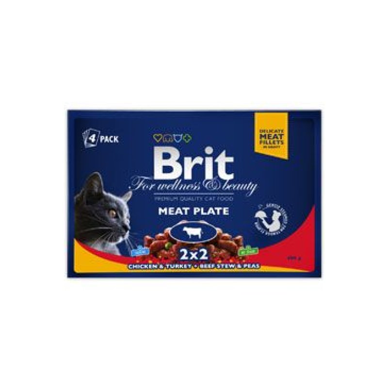 Brit Premium Cat kapsa Meat Plate 400 g (4x100g)