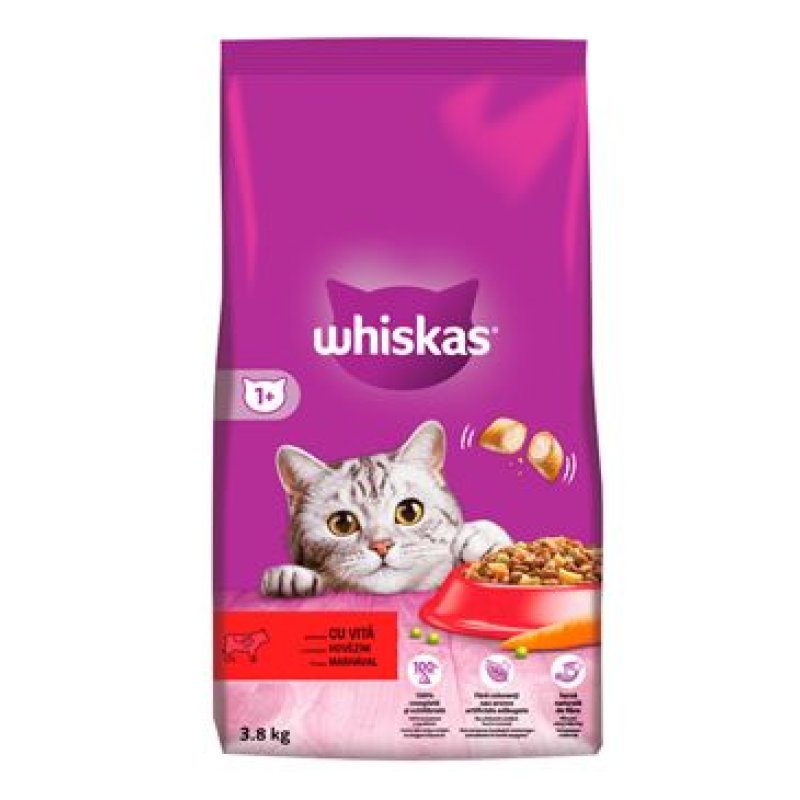 Whiskas Dry s hovězím masem 3,8 kg