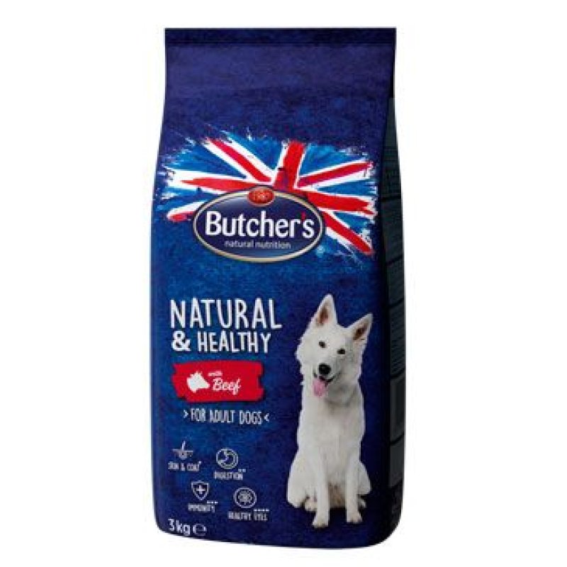 Butcher's Dog Natural & Healthy Dry s hovězím masem 3 kg