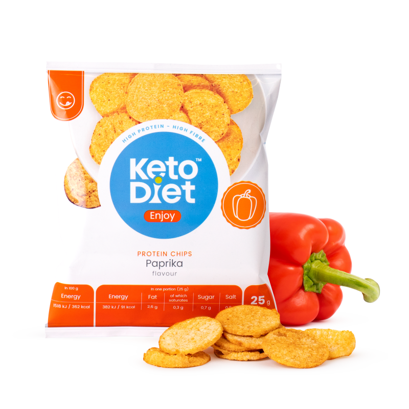 KetoDiet Proteinové chipsy – příchuť paprika 25 g