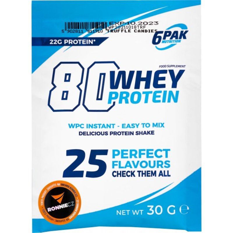 6Pak Nutrition Whey Protein 80 - 30 g, čokoládový lanýž