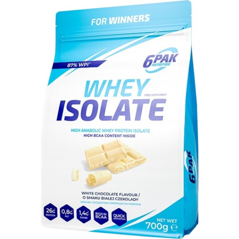 6Pak Nutrition Whey Isolate 700 g, bílá čokoláda