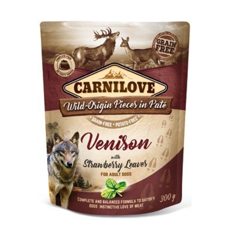 Carnilove Dog Pouch Paté Venison & Strawberry 300 g