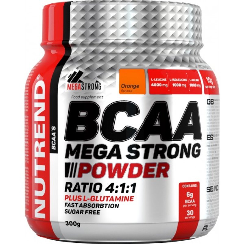 Nutrend BCAA Mega Strong Powder - 300 g, pomeranč