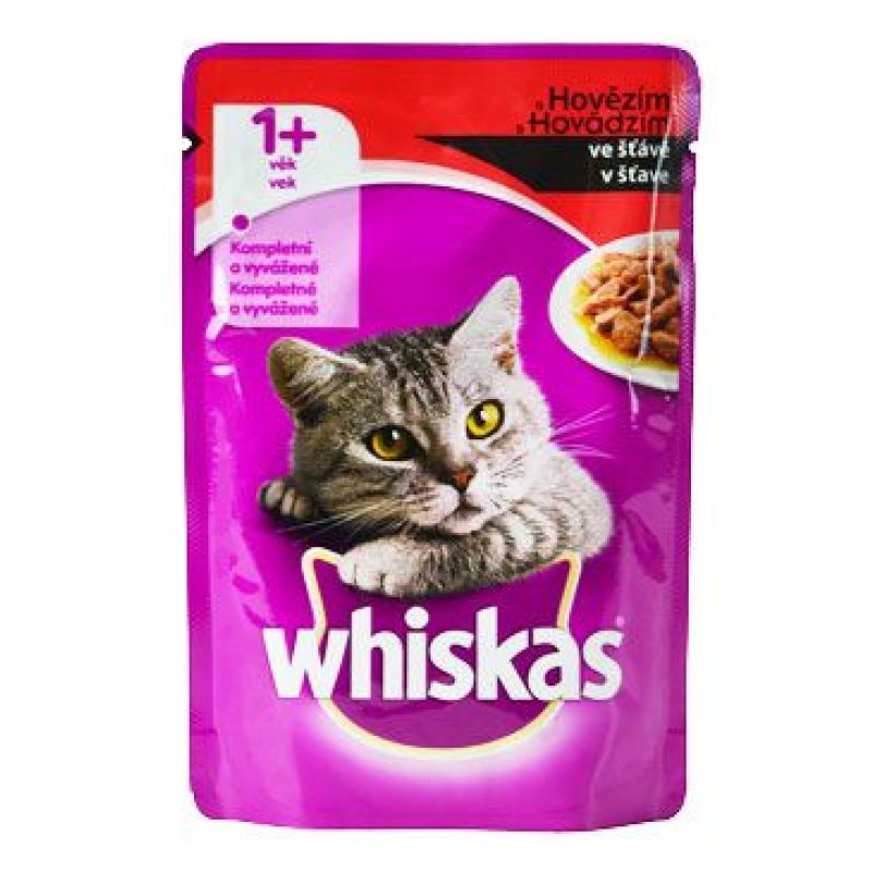 Whiskas kapsa s hovězím masem ve šťávě 100 g