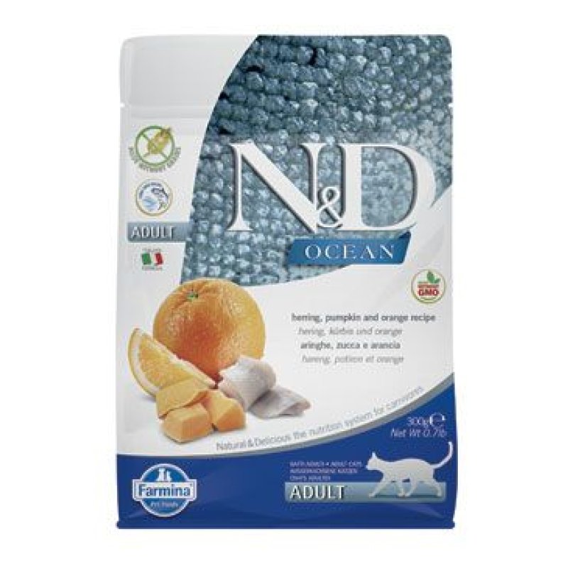 N&D OCEAN CAT Adult Herring, Pumpkin & Orange 300 g