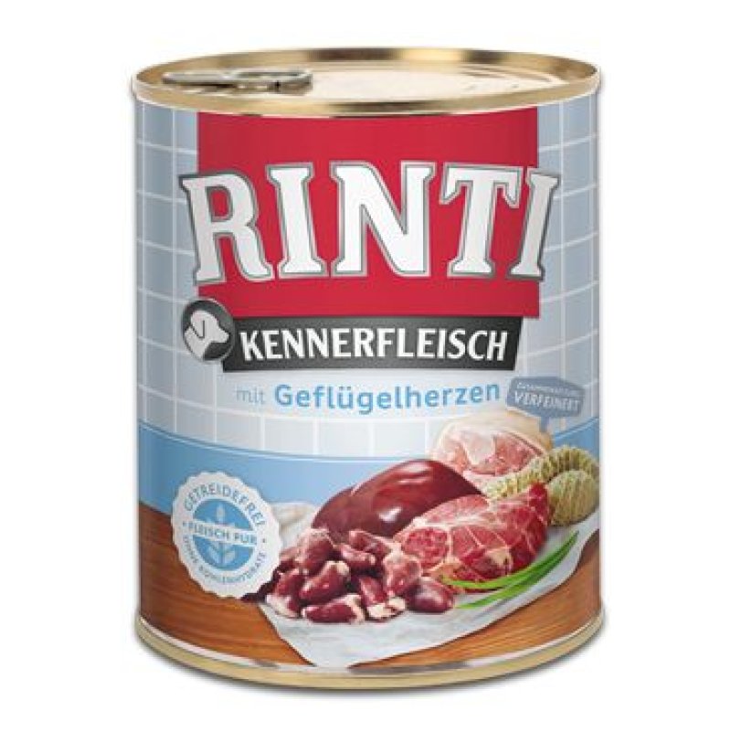 Rinti Dog Kennerfleisch drůbeží srdíčka 800 g