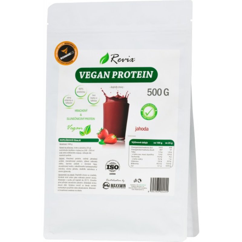 Revix Vegan Protein - 500 g, jahoda