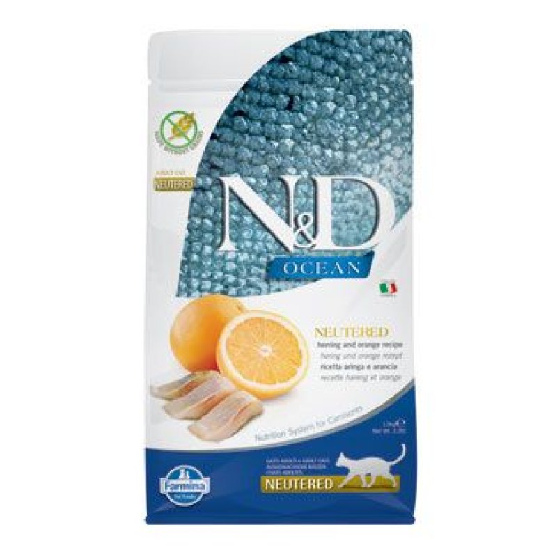 N&D OCEAN CAT NEUTERED Adult Herring & Orange 1,5 kg