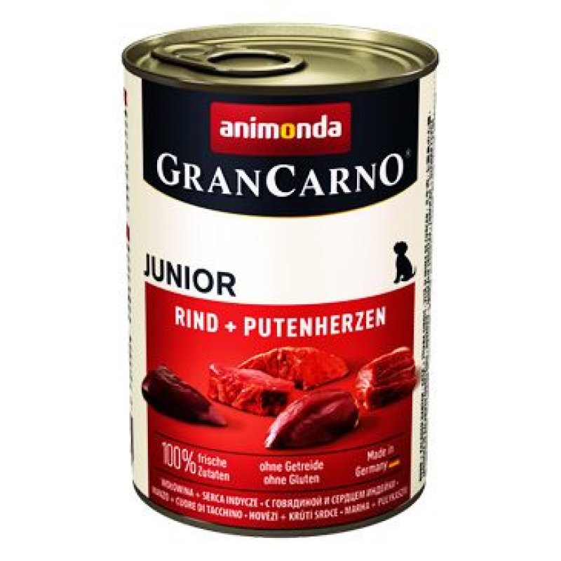 Animonda pes GRANCARNO konz. JUNIOR hov/krůtí srdce 400 g