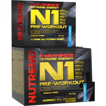 Nutrend N1 Pre-Workout - 10x 17 g, černý rybíz