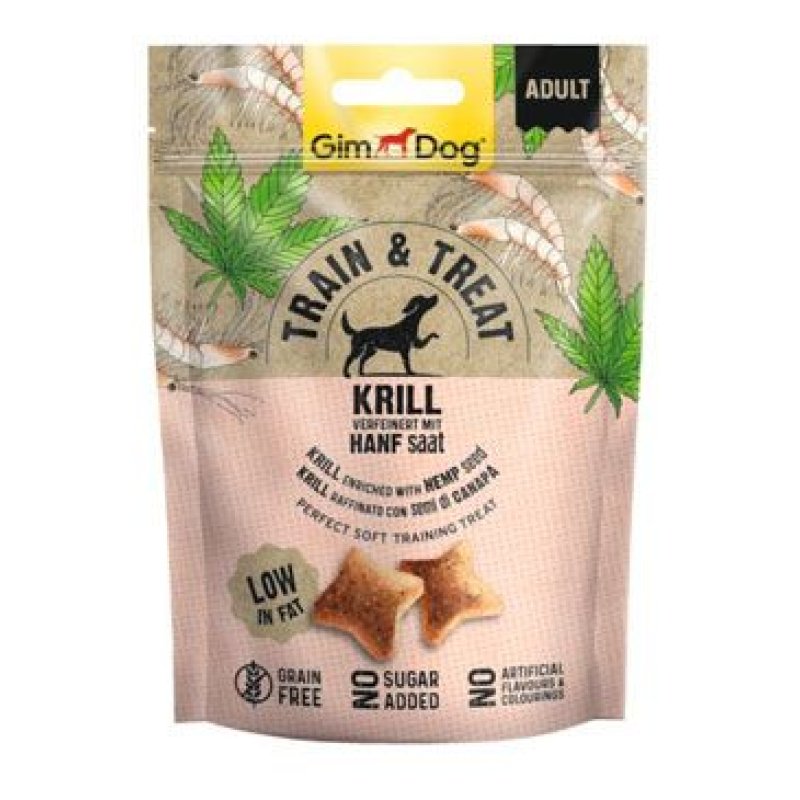 Gimdog Train & Treat Krill & konopí 125 g