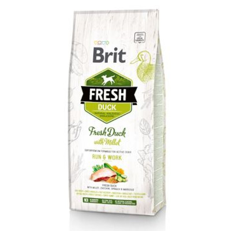 Brit Fresh Dog Duck & Millet Active Run & Work 12 kg