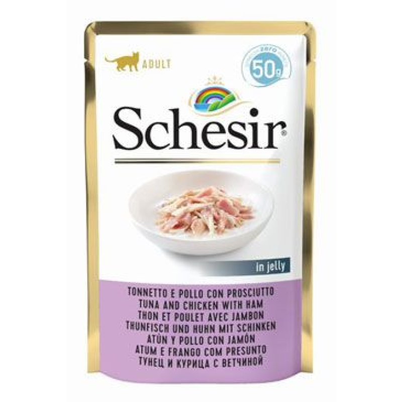 Schesir Cat kapsa Adult tuňák/kuře/šunka 50 g