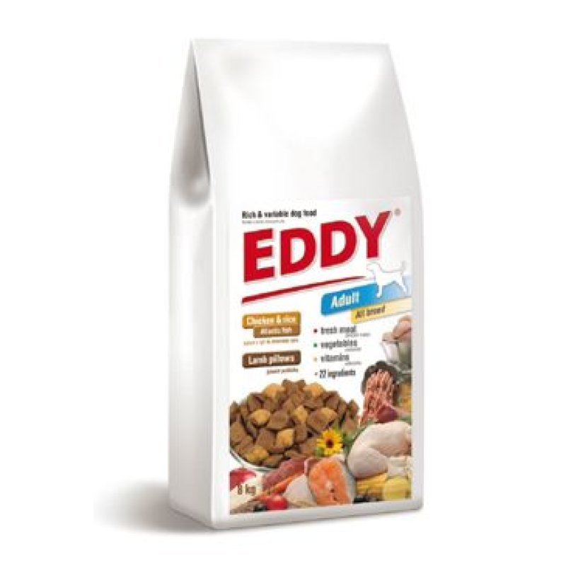 EDDY Adult All Breed kuřecí polštářky s jehněčím 8 kg