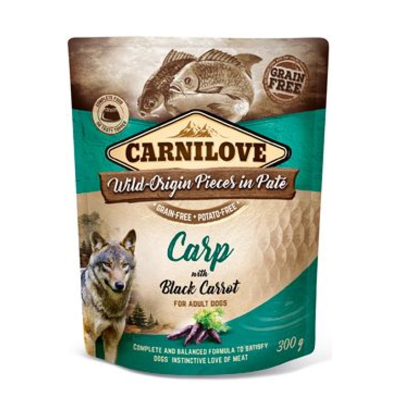 Carnilove Dog Pouch Paté Carp & Black Carrot 300 g