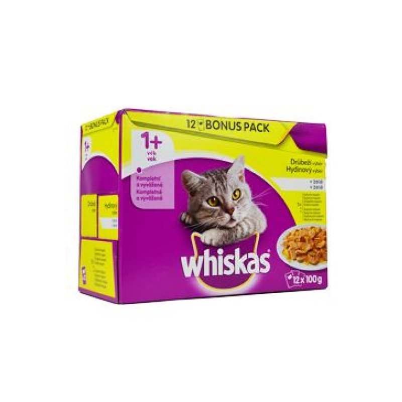 Whiskas kapsa Drůběží výběr v želé 12 x 100 g