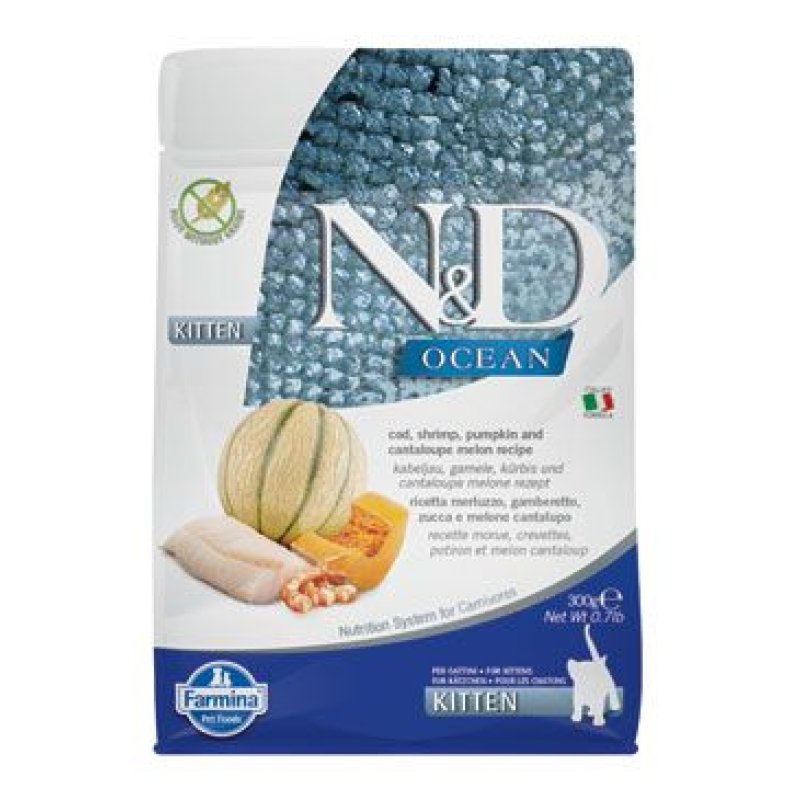 N&D OCEAN CAT Kitten Cod & Shrimp & Pumpkin&Melon 300 g