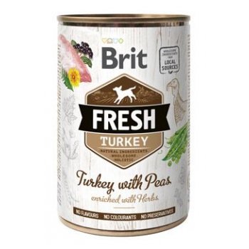 Brit Fresh Dog konz Turkey with Peas 400 g