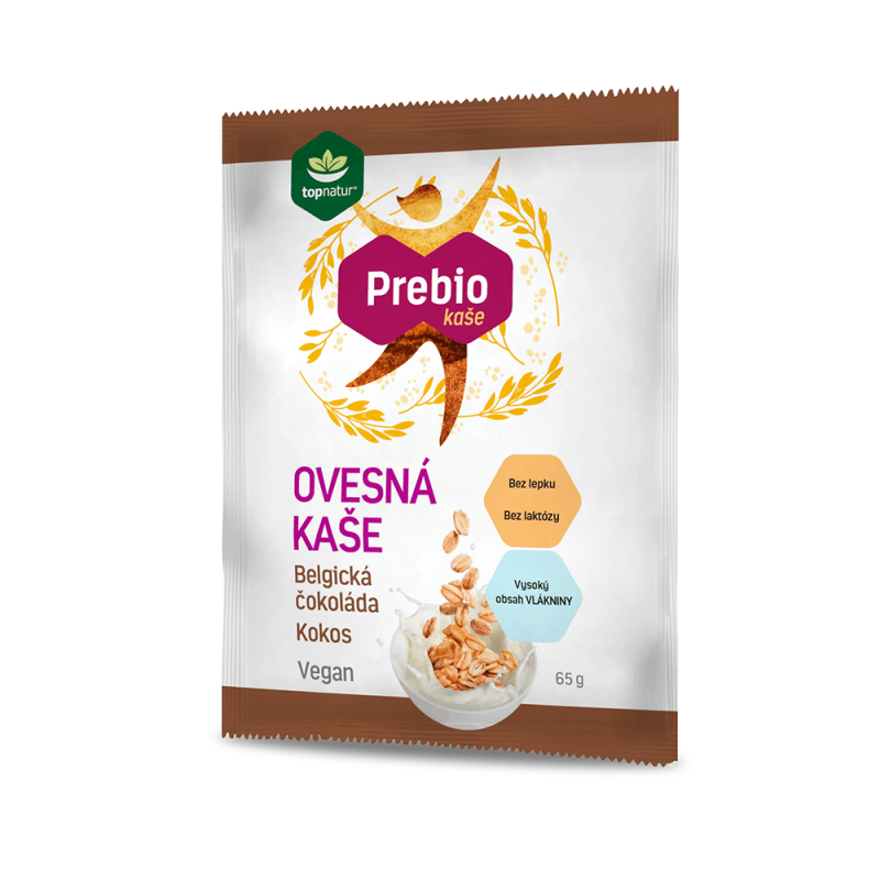 Topnatur Prebio ovesná kaše Belgická čokoláda - Kokos 65 g