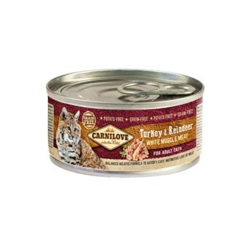 Carnilove White konz Mus Meat Turkey & Reindeer Cats 100 g