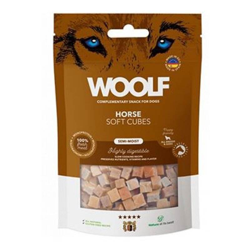 WOOLF pochoutka Soft Cubes Horse 100 g