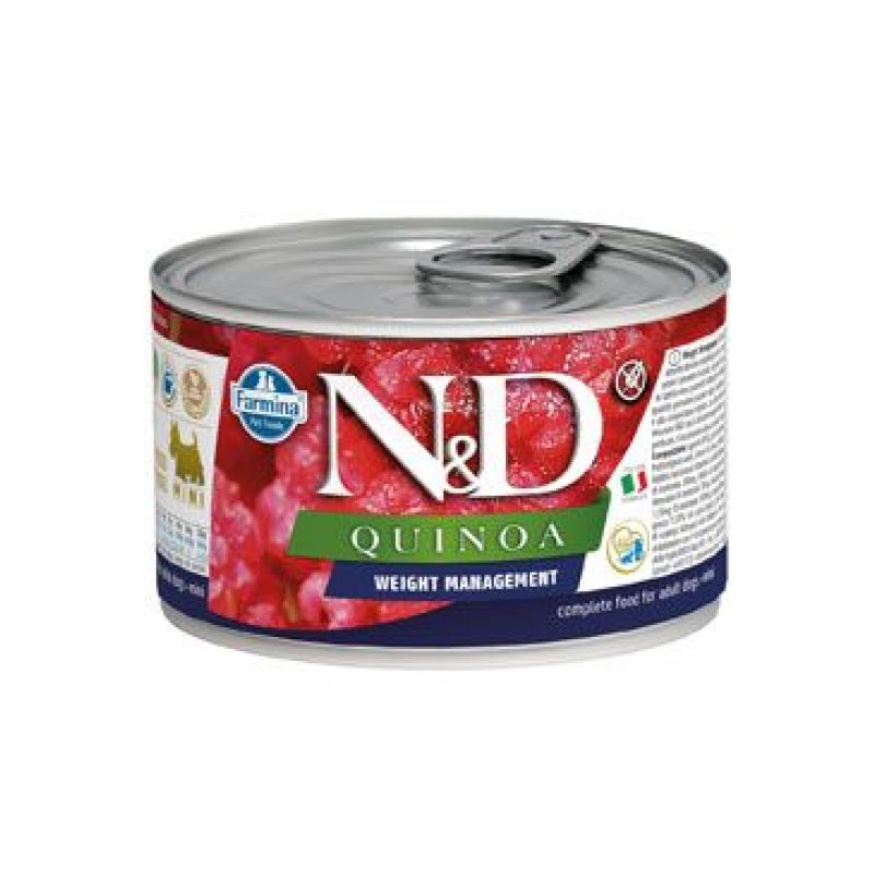 N&D DOG QUINOA Ad. Weight Mnmg Lamb & Brocolli Mini 140 g