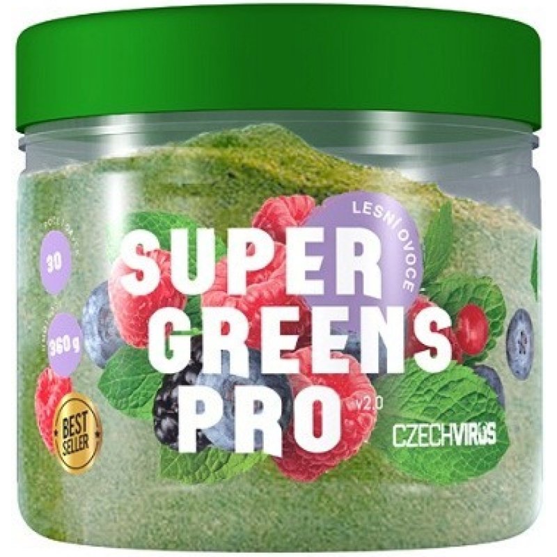 Czech Virus Super Greens Pro 360 g, lesní ovoce