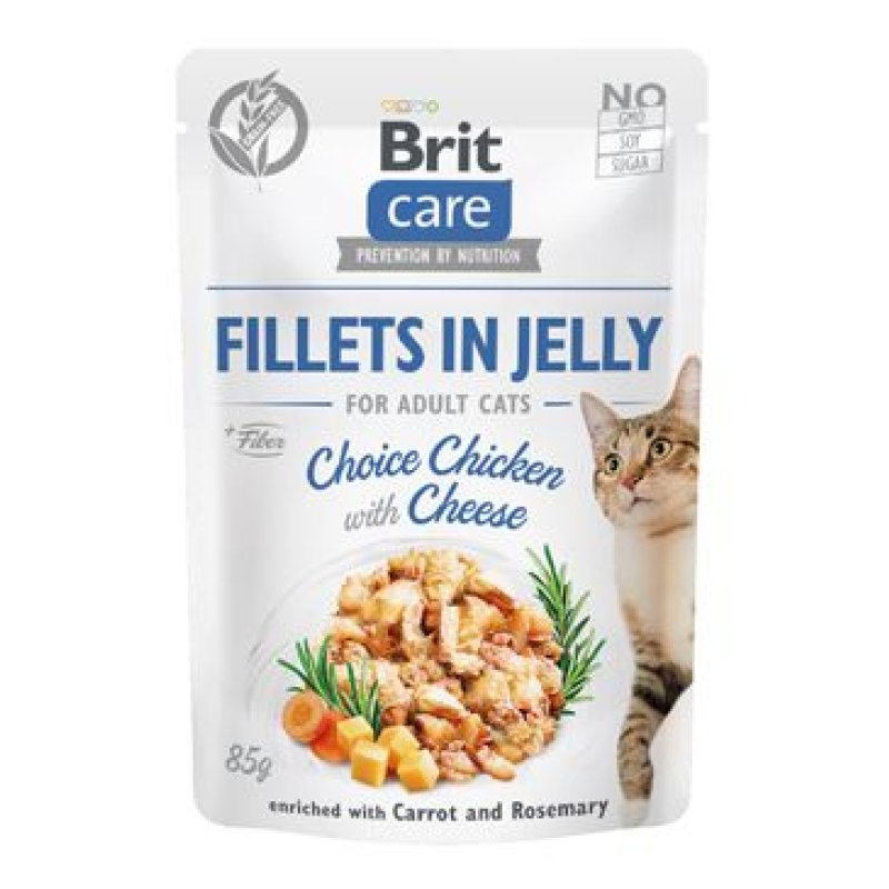 Brit Care Cat Fillets in Jelly Chicken&Cheese 85 g